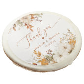 Fall rustic Burnt orange Wedding Sugar Cookie (Angled)