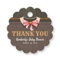 Fall Rustic Country Baby Shower Thank You Favor Tags