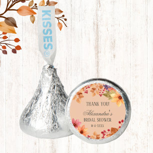 Fall Rustic Floral Autumn Bridal Shower thank you Hershey®'s Kisses®
