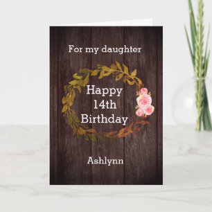 Fall Rustic Happy 14th Birthday Card