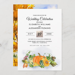 Fall Rustic Landscape Autumn Harvest Wedding Invitation