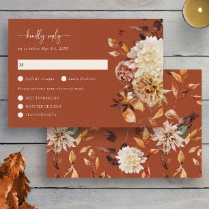 Fall Rustic Leaves Terracotta RSVP Card