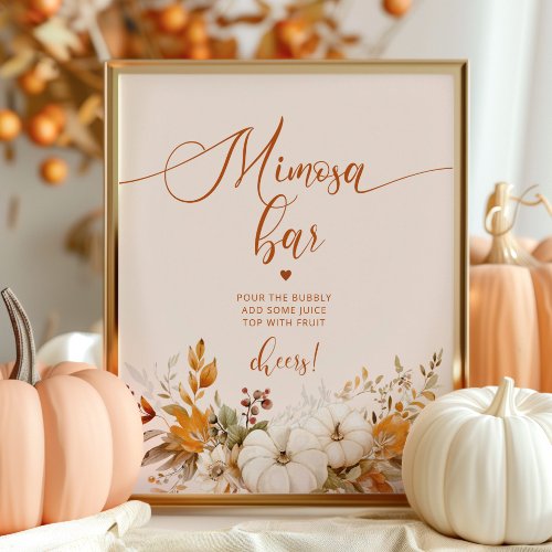 Fall rustic mimosa bar poster