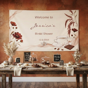 Fall Rustic Mocha Chocolate Bridal Shower Welcome Banner