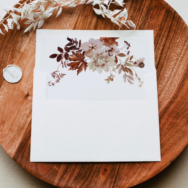 Fall rustic modern wedding envelope liner (Creator Uploaded)