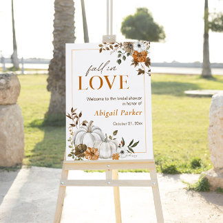 Fall Rustic Pumpkin Bridal Shower Welcome Sign