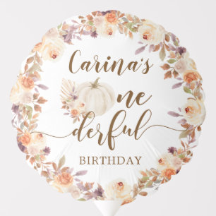 Fall Rustic Pumpkin Onederful Birthday Balloon