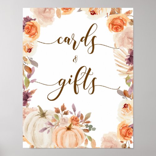 Fall Rustic Pumpkin Onederful Birthday Cards Gifts Poster