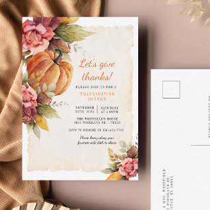 Thanksgiving Save the Date Invitation Postcard - #ThanksgivingDay  Thanksgiving Day #Thanksgi…