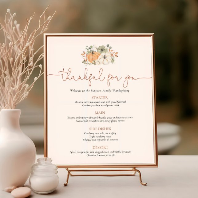 Fall Rustic Pumpkin Thanksgiving  Menu (Creator Uploaded)