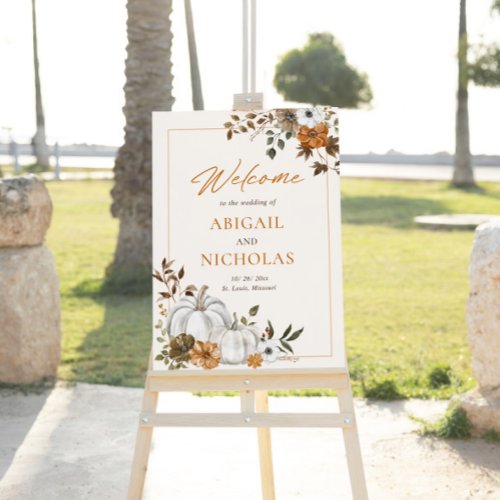 Fall Rustic Pumpkin Welcome to the Wedding Sign