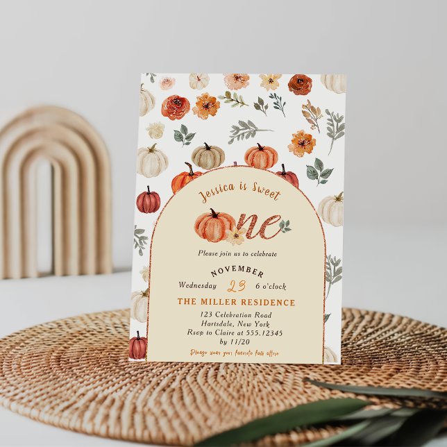 Fall Rustic  Sweet One BIrthay Party Invitation (Creator Uploaded)