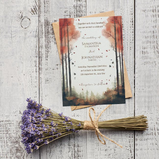 Fall Rustic Wedding Invitation