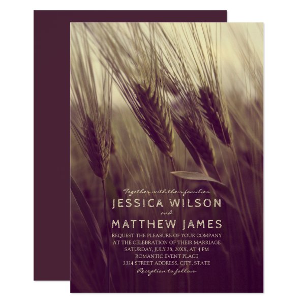 256662919317700726 Fall Rustic Wheat Modern Country Summer Wedding Invitation