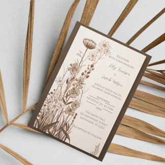 Fall Rustic Wildflower Wedding Invitation