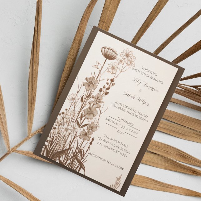 Fall Rustic Wildflower Wedding Invitation (Creator Uploaded)