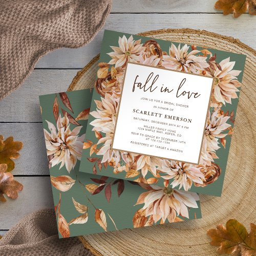 Fall Sage Green Bridal Shower Invitation