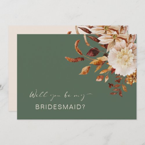 Fall Sage Will You Be My Bridesmaid Proposal Invitation