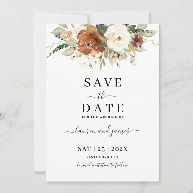 Fall Save the Date invitation (Front)