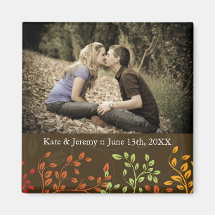 Fall Save the Date Photo Wedding Magnet