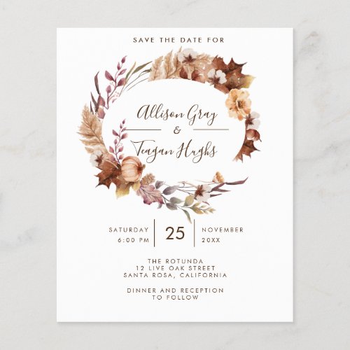 Fall Save the Date Postcard