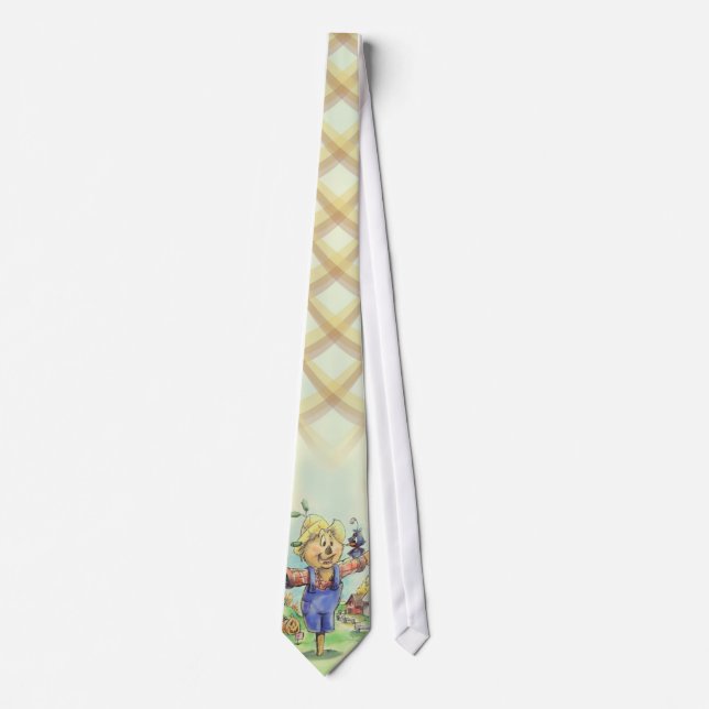Fall Scarecrow Cartoon Tie (Front)