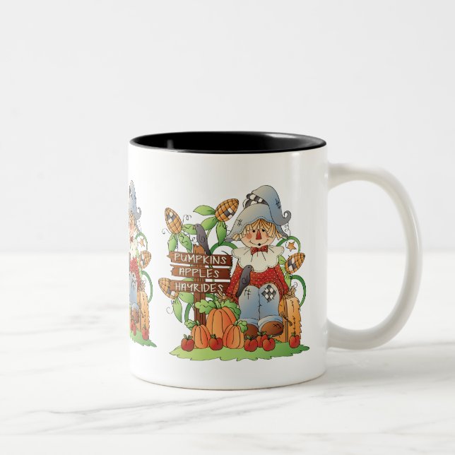 Fall Scarecrow Holiday seasonal coffee mug (Right)