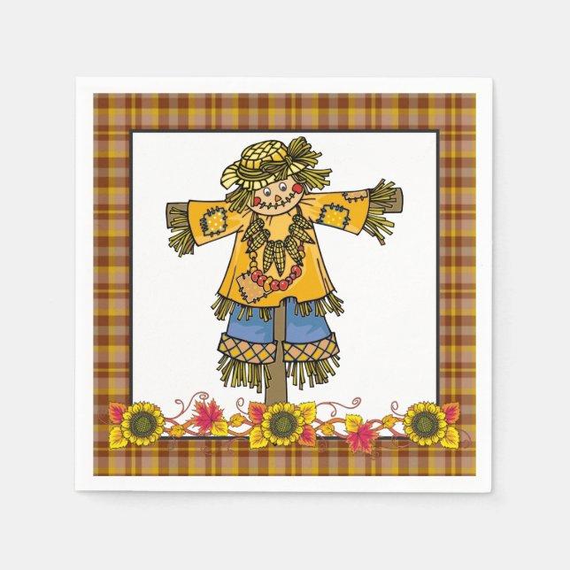 Fall Scarecrow paper napkins seasonal (Front)