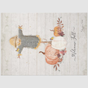 Fall Scarecrow Pumpkin Floral Autumn Decoupage Tis Tissue Paper