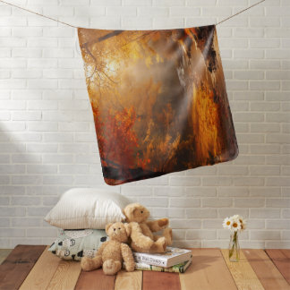 Fall Scene Baby Blanket