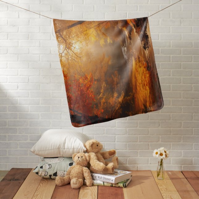 Fall Scene Baby Blanket (In Situ)