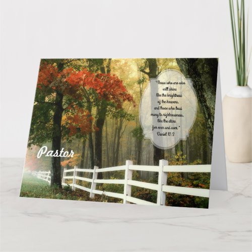 Fall Scene Custom Pastor Appreciation From All Thank You Card