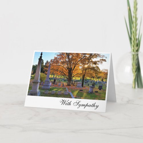 Fall Scene in Cemetery  Sugar Maple  Sympathy Card