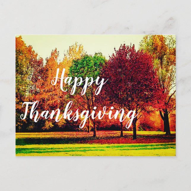 Fall Scene | Thanksgiving Postcard | Zazzle
