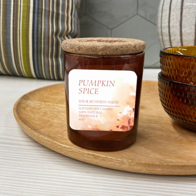 Fall Scented Candle Modern Watercolor Label (Creator Uploaded)