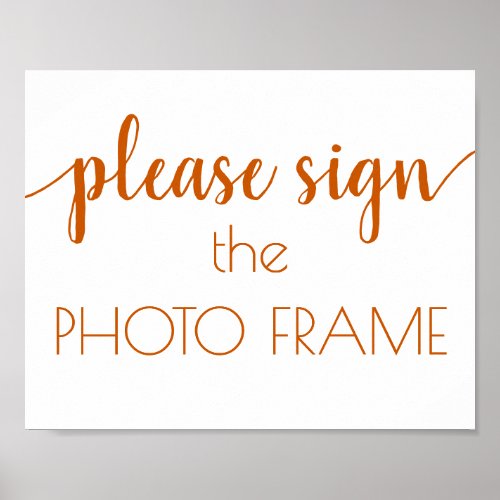 Fall Script  Rustic Burnt Orange Photo Frame Sign