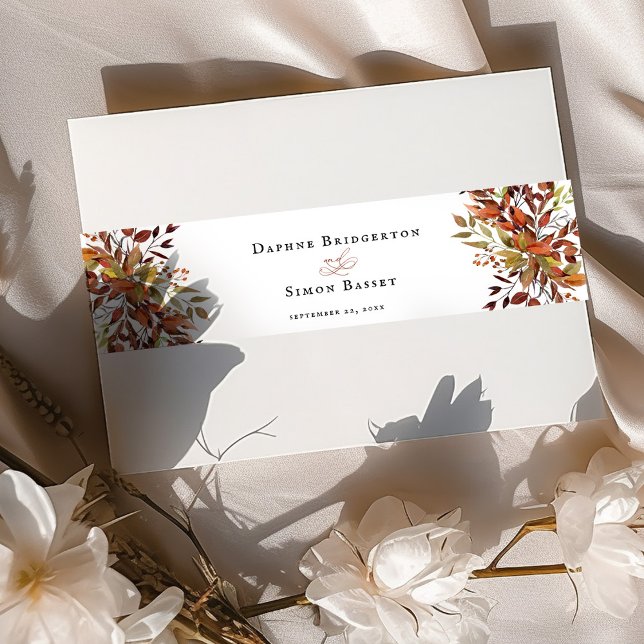 FALL Script Wedding Invitation Belly Band (Creator Uploaded)