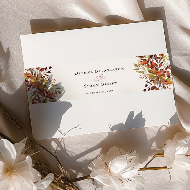 FALL Script Wedding Invitation Belly Band (Creator Uploaded)