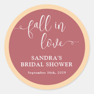 Fall Scripture Bridal Shower Classic Round Sticker