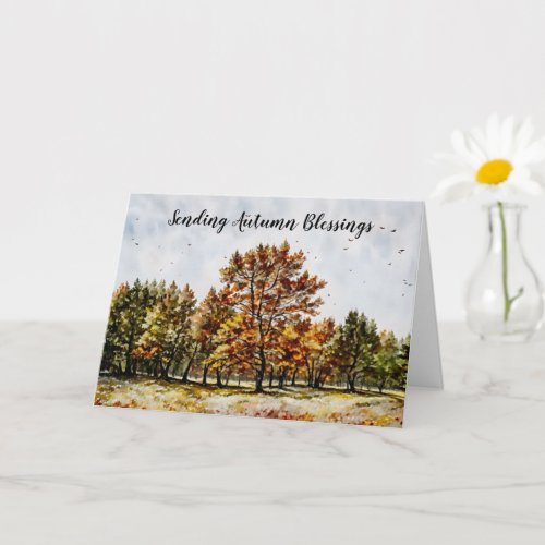 Fall Season Autumn Blessings Thoughts Card