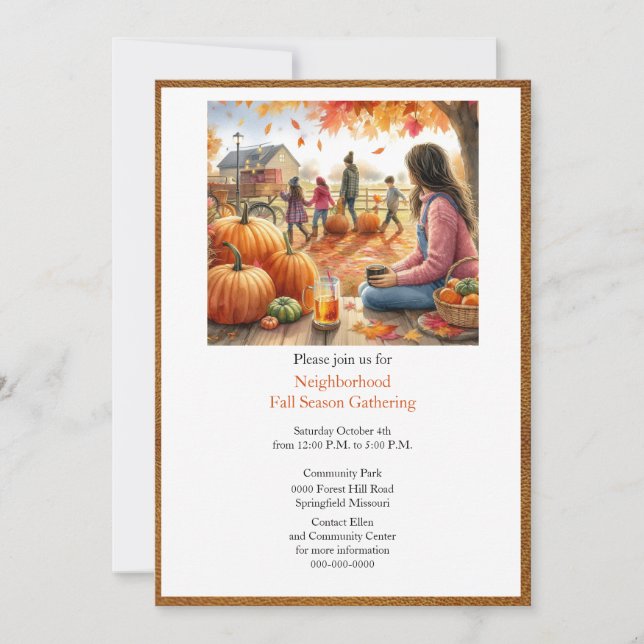 Fall Season Autumn Pumpkin  Invitation (Front)