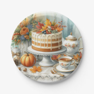 Fall Season Birthday Tea Party  Paper Plates