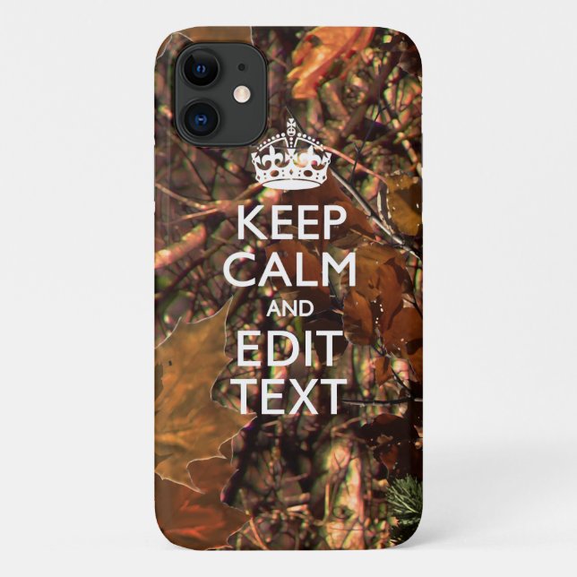 Fall Season Camouflage Keep Calm Your Text Case-Mate iPhone Case (Back)