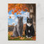 Fall Season Cats Sitting Under Maple Tree 