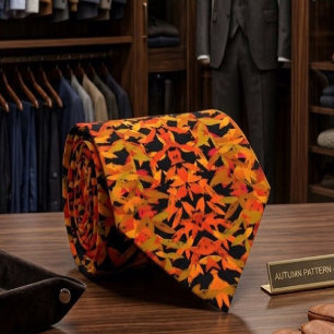Fall Season Changing Colors Foliage Leaves Art Neck Tie