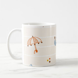 Fall season: colorful striped doodles. coffee mug