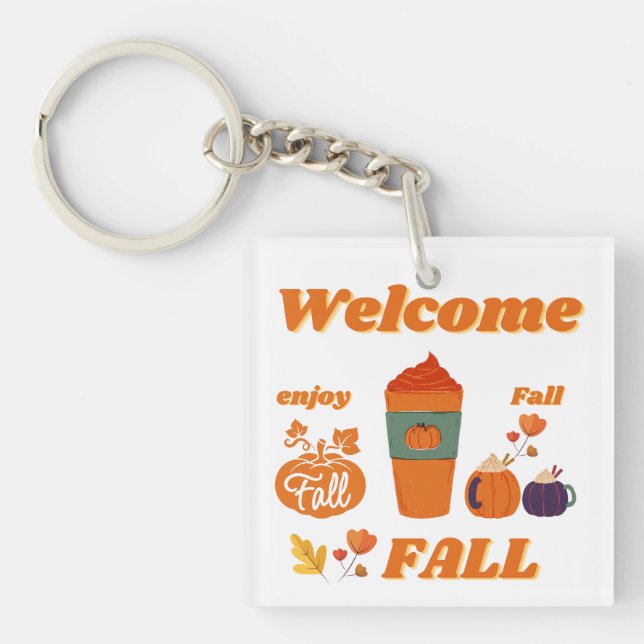 Fall season design keychain (Front)
