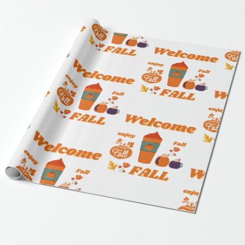 Fall season design  wrapping paper