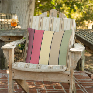 Fall Season Earth Tone Colors On Watercolor Paper Outdoor Pillow