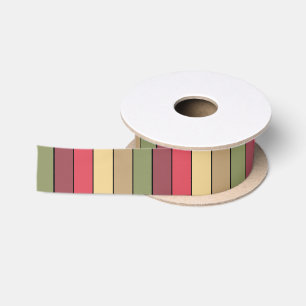 Fall Season Earth Tone Colors On Watercolor Paper Satin Ribbon
